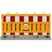 SET | with 20 panel fence | on storage and transport crossbar | with lamp adapter | with red/white foil, type RA1/A | type of barrier NOX yellow